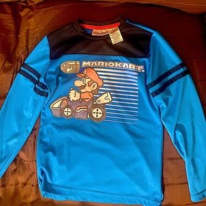 Blue long sleeved Mario Kart shirt size 7
